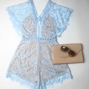 Lace butterfly romper